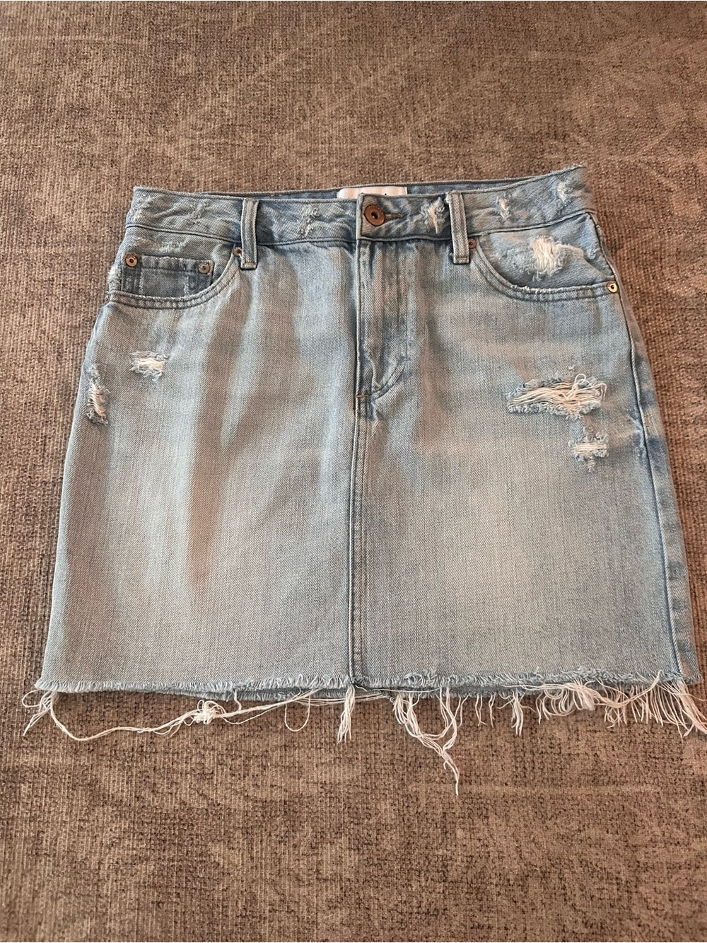 Pistola Light Blue Distressed Denim Mini Skirt - Womens size 6